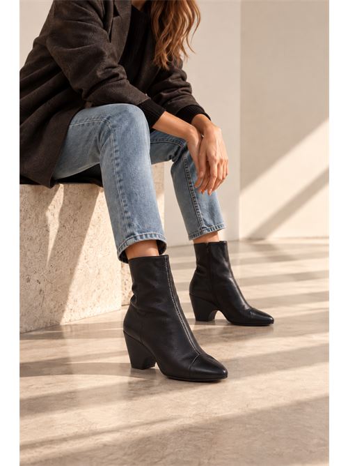 Stivaletto in pelle nero con zeppa MARTINA T | S2152NEW MESSICONERO